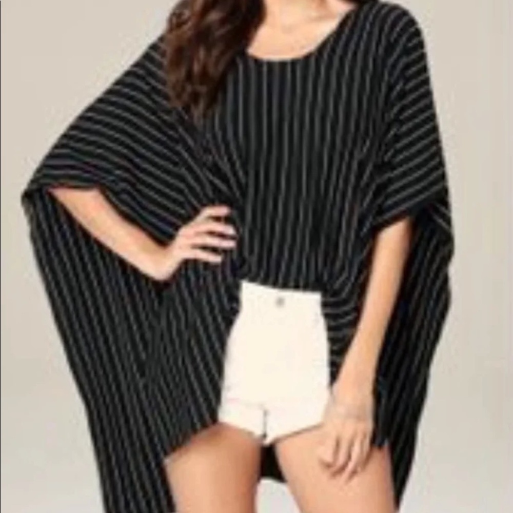 Bebe Black Hooded Poncho